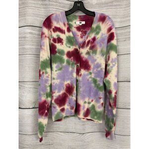 Ascot and Hart Multicolored Tie-Dye Cardigan Sweater Size M
